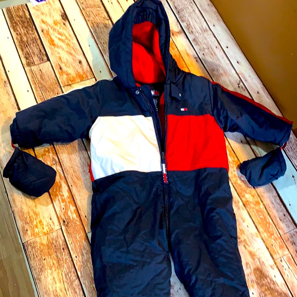 Tommy Hilfiger zip up coveralls 12-18 mos